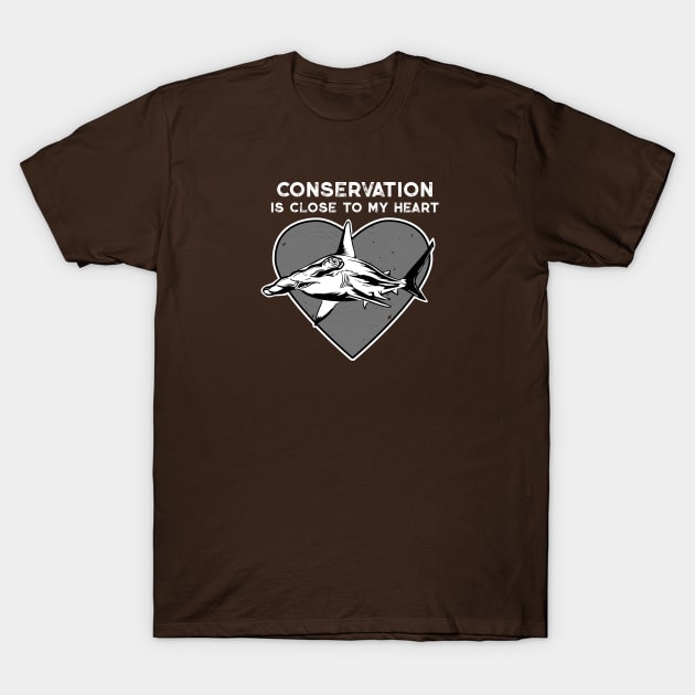 Hammerhead Conservation Heart T-Shirt by Peppermint Narwhal